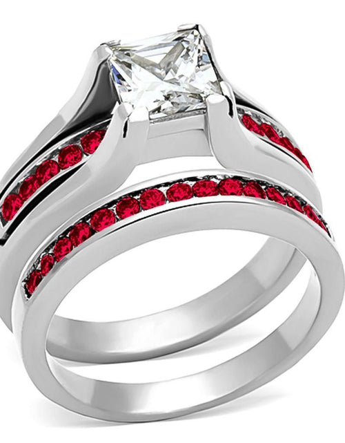 Load image into Gallery viewer, LOA1362 - High polished (no plating) Stainless Steel Ring with AAA Grade CZ in Multi Color
