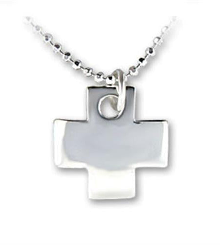 LOAS1164 - High-Polished 925 Sterling Silver Chain Pendant with No Stone