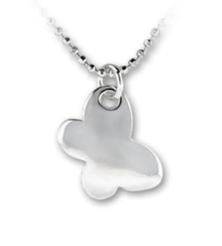 LOAS1165 - High-Polished 925 Sterling Silver Chain Pendant with No Stone
