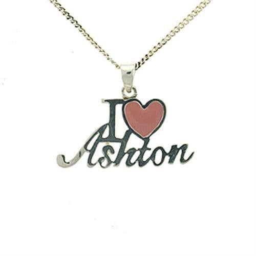 Load image into Gallery viewer, LOA540 - Silver Brass Chain Pendant with Epoxy in Rose

