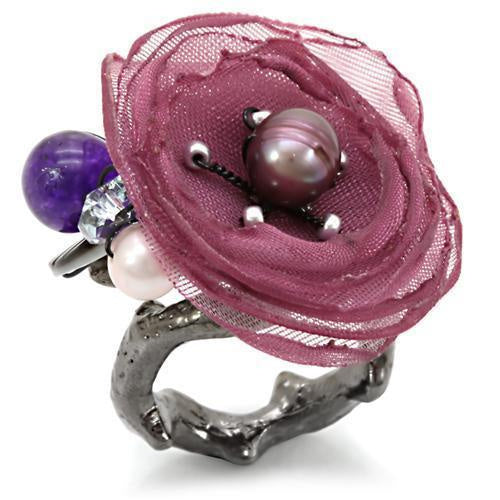 Load image into Gallery viewer, LOA600 - Antique Tone Brass Ring with Assorted in Multi Color
