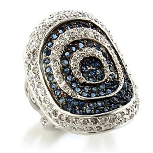 Load image into Gallery viewer, LOA575 - Rhodium + Ruthenium Brass Ring with Synthetic Spinel in Montana
