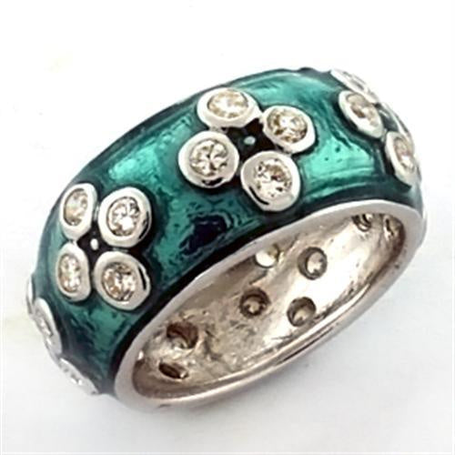 Load image into Gallery viewer, LOA637 - Rhodium 925 Sterling Silver Ring with AAA Grade CZ in Clear
