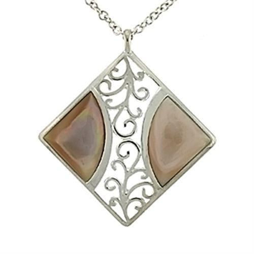 Load image into Gallery viewer, LOA532 - High-Polished 925 Sterling Silver Chain Pendant with Precious Stone Conch in Rose
