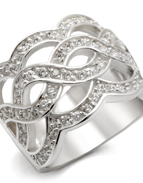 Load image into Gallery viewer, LOA553 - Rhodium 925 Sterling Silver Ring with AAA Grade CZ in Clear
