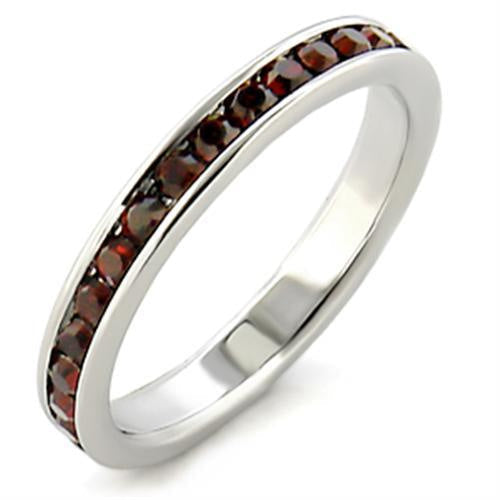 Load image into Gallery viewer, LOA509 - High-Polished 925 Sterling Silver Ring with Top Grade Crystal in Garnet
