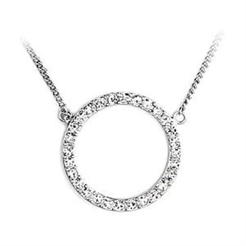 Load image into Gallery viewer, LOA478 - Rhodium Brass Necklace with Top Grade Crystal in Clear
