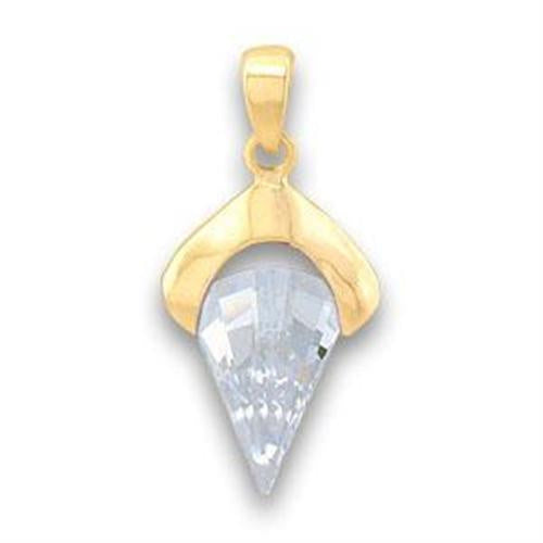 Load image into Gallery viewer, LOA632 - Gold Brass Pendant with AAA Grade CZ in Clear
