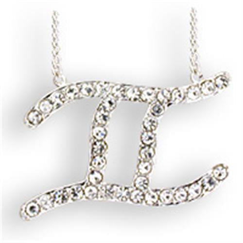 Load image into Gallery viewer, SNK10 - Silver Brass Chain Pendant with Top Grade Crystal in Clear
