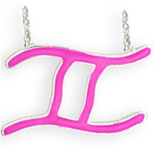 Load image into Gallery viewer, SNK10PINK - Silver Brass Chain Pendant with Epoxy in Rose
