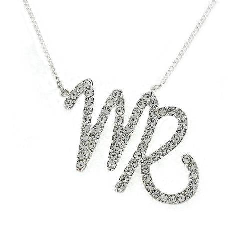 Load image into Gallery viewer, SNK03 - Silver Brass Chain Pendant with Top Grade Crystal in Clear
