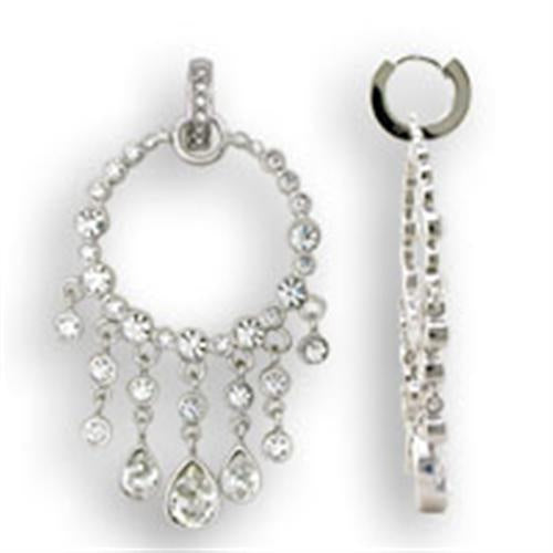 Load image into Gallery viewer, S37108 - Rhodium 925 Sterling Silver Earrings with Top Grade Crystal in Clear
