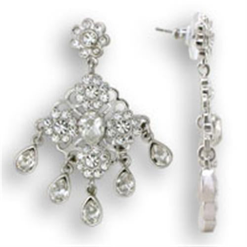 Load image into Gallery viewer, S37110 - Rhodium 925 Sterling Silver Earrings with Top Grade Crystal in Clear
