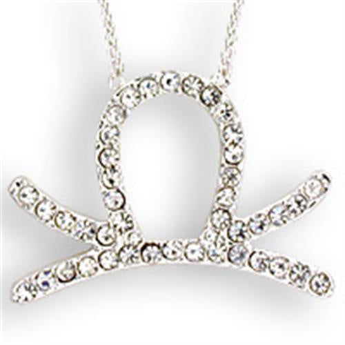 Load image into Gallery viewer, SNK01 - Silver Brass Chain Pendant with Top Grade Crystal in Clear

