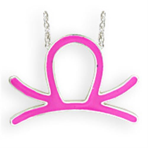 Load image into Gallery viewer, SNK01PINK - Silver Brass Chain Pendant with Epoxy in Rose
