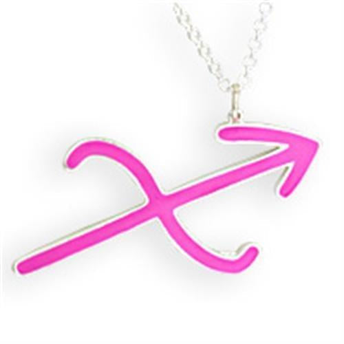 Load image into Gallery viewer, SNK11PINK - Silver Brass Chain Pendant with Epoxy in Rose
