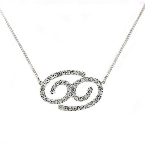 Load image into Gallery viewer, SNK12 - Silver Brass Chain Pendant with Top Grade Crystal in Clear
