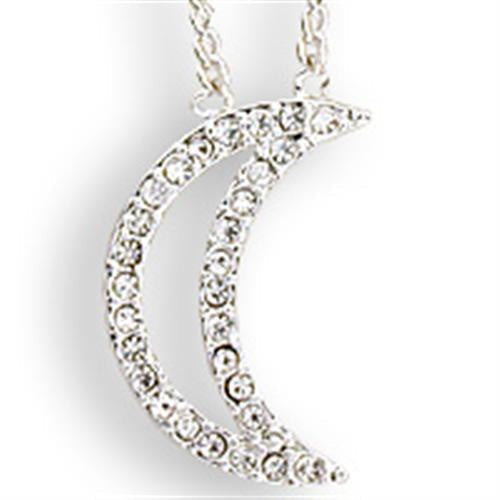 Load image into Gallery viewer, SNK13 - Silver Brass Chain Pendant with Top Grade Crystal in Clear

