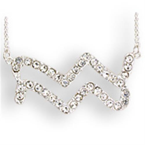 Load image into Gallery viewer, SNK09 - Silver Brass Chain Pendant with Top Grade Crystal in Clear
