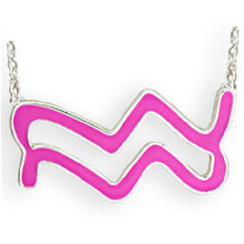 Load image into Gallery viewer, SNK09PINK - Silver Brass Chain Pendant with Epoxy in Rose
