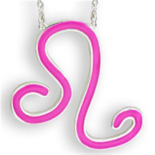 Load image into Gallery viewer, SNK06PINK - Silver Brass Chain Pendant with Epoxy in Rose
