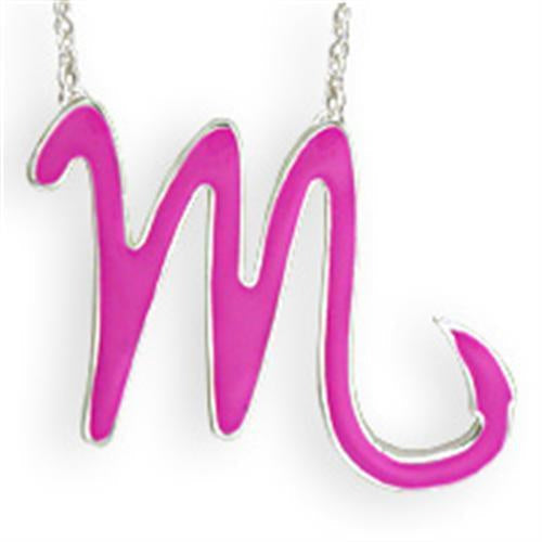 Load image into Gallery viewer, SNK07PINK - Silver Brass Chain Pendant with Epoxy in Rose

