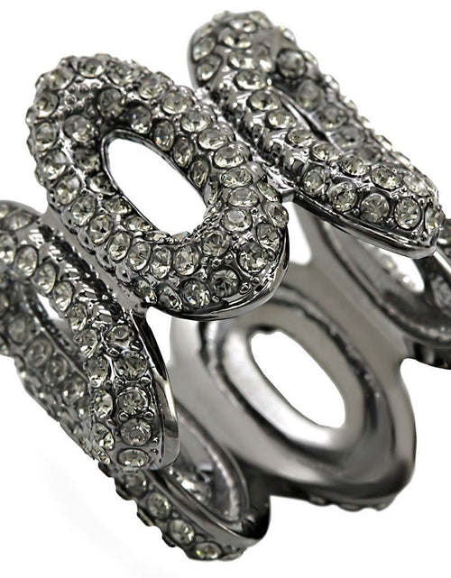 Load image into Gallery viewer, 1W033 - Ruthenium Brass Ring with Top Grade Crystal in Black Diamond
