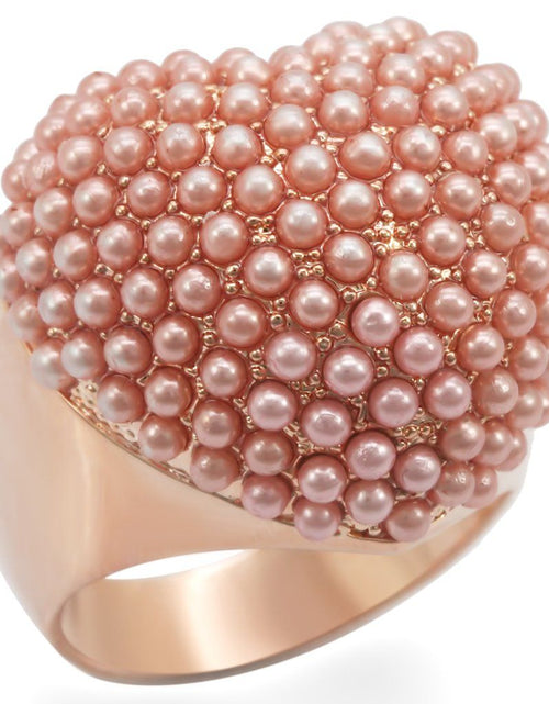 Load image into Gallery viewer, 1W059 - Rose Gold Brass Ring with Synthetic Pearl in Rose
