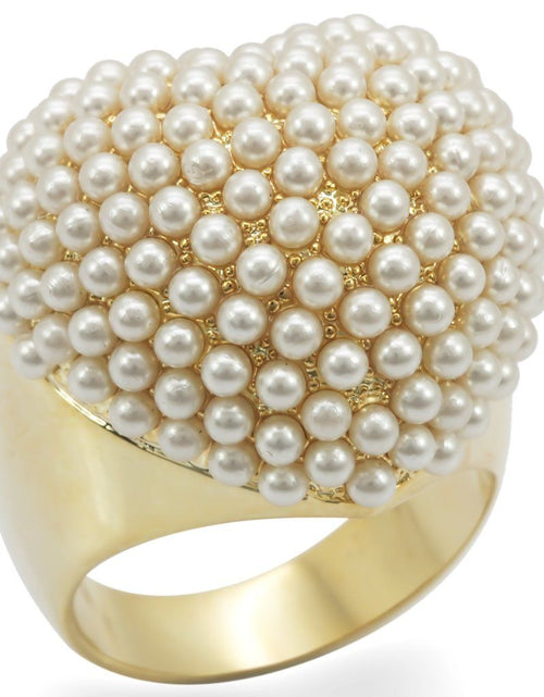 Load image into Gallery viewer, 1W058 - Gold Brass Ring with Synthetic in Citrine Yellow
