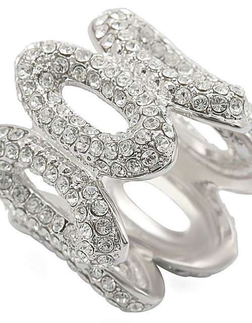 Load image into Gallery viewer, 1W032 - Rhodium Brass Ring with Top Grade Crystal in Clear

