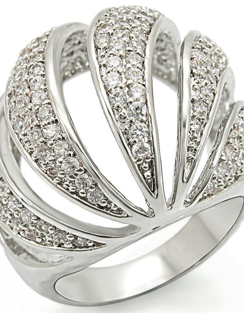 Load image into Gallery viewer, 1W019 - Rhodium Brass Ring with AAA Grade CZ in Clear
