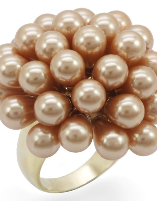 Load image into Gallery viewer, 1W050 - Gold Brass Ring with Synthetic Pearl in Champagne
