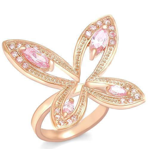 Load image into Gallery viewer, 0W381 - Rose Gold Brass Ring with AAA Grade CZ in Rose
