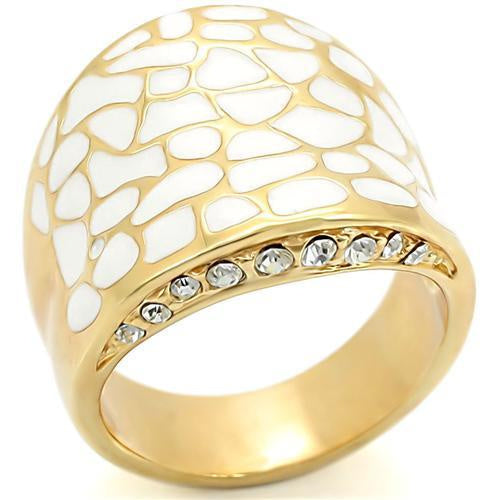 Load image into Gallery viewer, 0W379 - Gold Brass Ring with Top Grade Crystal in Clear
