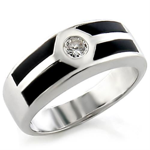 Load image into Gallery viewer, 14034 - Rhodium Brass Ring with AAA Grade CZ in Clear
