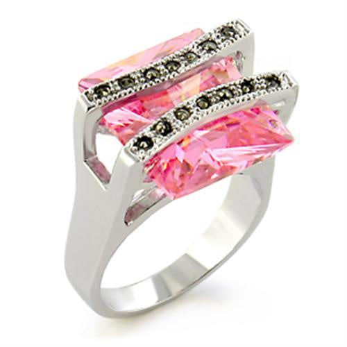 Load image into Gallery viewer, 37623 - Antique Tone 925 Sterling Silver Ring with AAA Grade CZ in Rose
