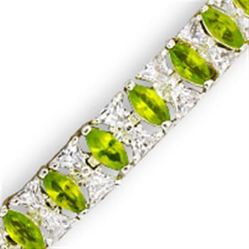 Load image into Gallery viewer, 31921 - High-Polished 925 Sterling Silver Bracelet with Synthetic Spinel in Peridot
