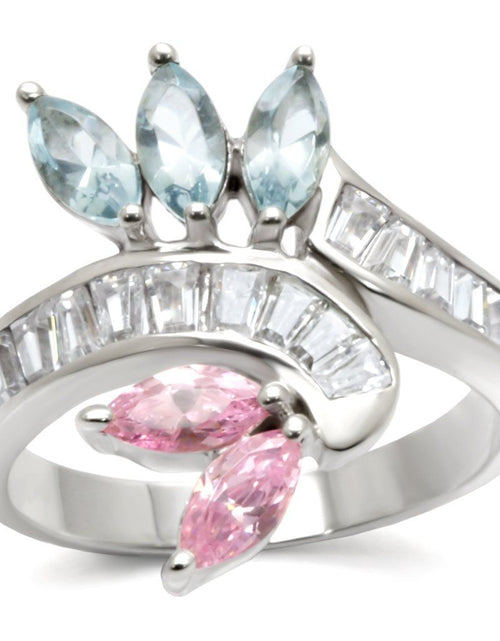 Load image into Gallery viewer, 32814 - High-Polished 925 Sterling Silver Ring with AAA Grade CZ in Multi Color
