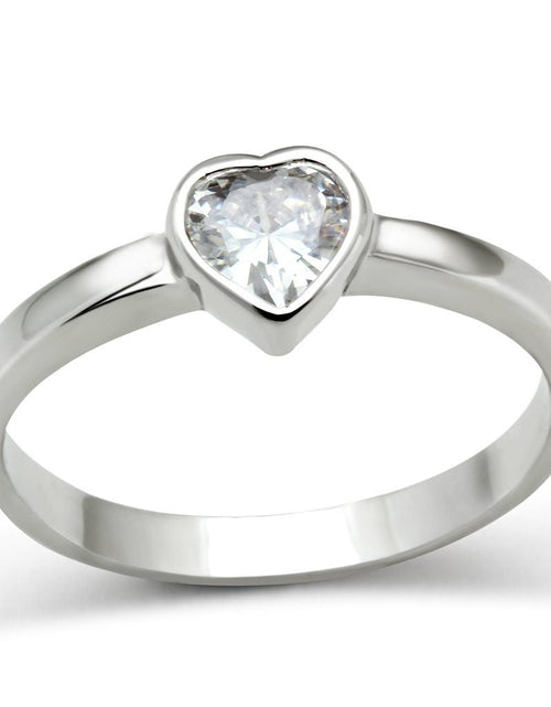 Load image into Gallery viewer, 3W107 - Rhodium Brass Ring with AAA Grade CZ in Clear
