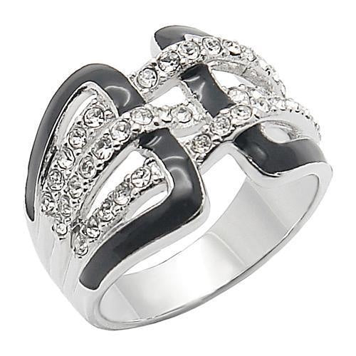 Load image into Gallery viewer, 0W258 - Rhodium Brass Ring with AAA Grade CZ in Clear
