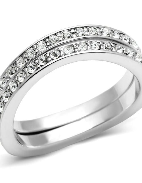 Load image into Gallery viewer, 3W053 - Rhodium Brass Ring with Top Grade Crystal in Clear
