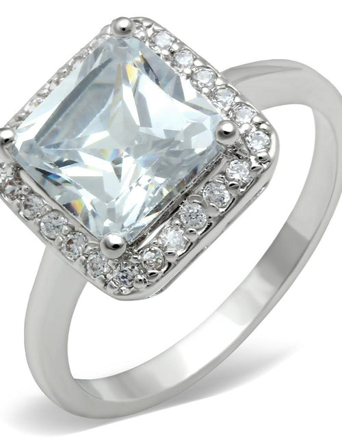 Load image into Gallery viewer, 3W144 - Rhodium Brass Ring with AAA Grade CZ in Clear
