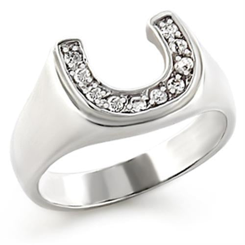 Load image into Gallery viewer, 30314 - High-Polished 925 Sterling Silver Ring with AAA Grade CZ in Clear
