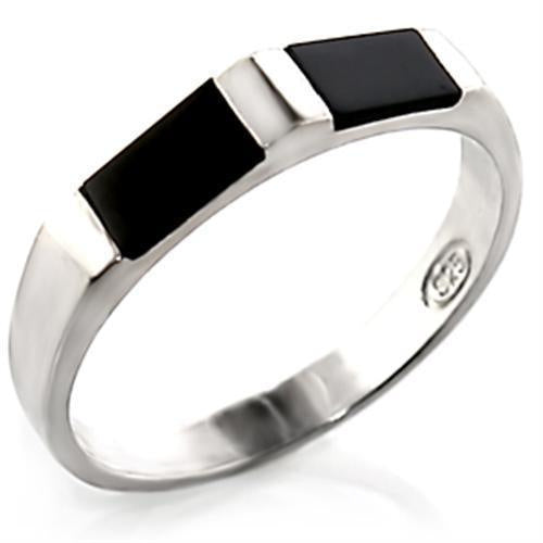 Load image into Gallery viewer, 30919 - High-Polished 925 Sterling Silver Ring with Semi-Precious Onyx in Jet
