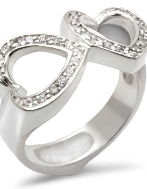 Load image into Gallery viewer, 30235 - High-Polished 925 Sterling Silver Ring with AAA Grade CZ in Clear
