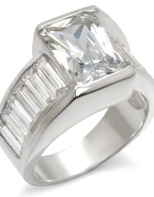 Load image into Gallery viewer, 30331 - High-Polished 925 Sterling Silver Ring with AAA Grade CZ in Clear
