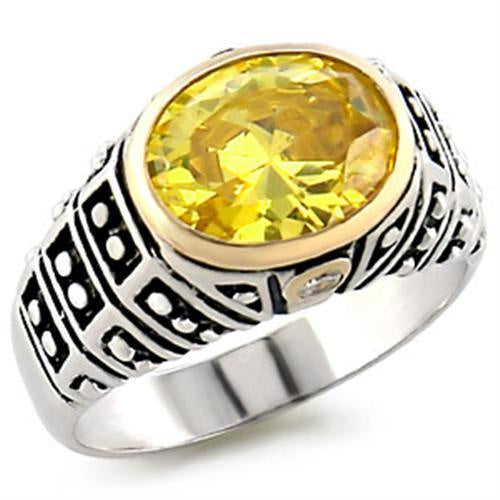 Load image into Gallery viewer, 31419 - Reverse Two-Tone 925 Sterling Silver Ring with AAA Grade CZ in Topaz
