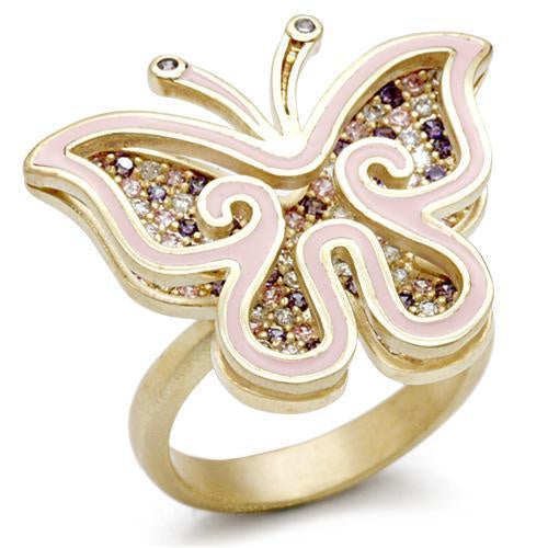 Load image into Gallery viewer, 1W096 - Matte Gold Brass Ring with AAA Grade CZ in Multi Color
