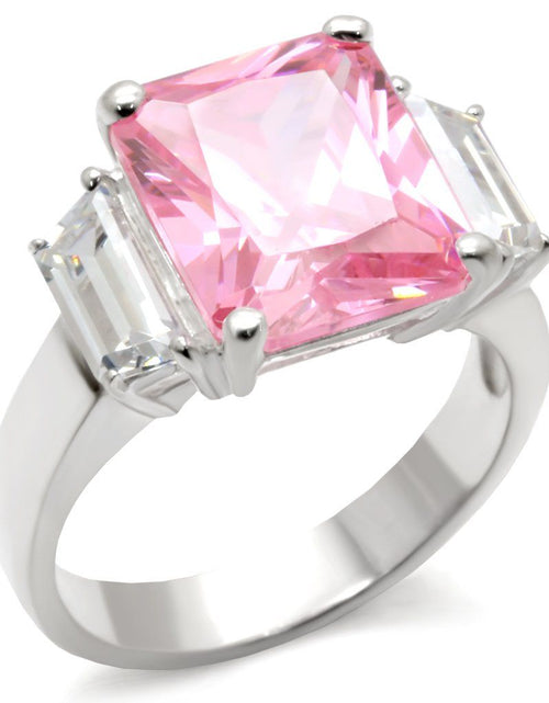 Load image into Gallery viewer, 34102 - High-Polished 925 Sterling Silver Ring with AAA Grade CZ in Rose
