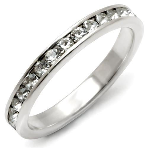 Load image into Gallery viewer, 35128 - High-Polished 925 Sterling Silver Ring with Top Grade Crystal in Clear
